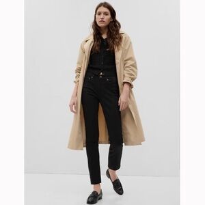 Gap Black Wash Vintage Slim Mid Rise Raw Hem Denim Jeans